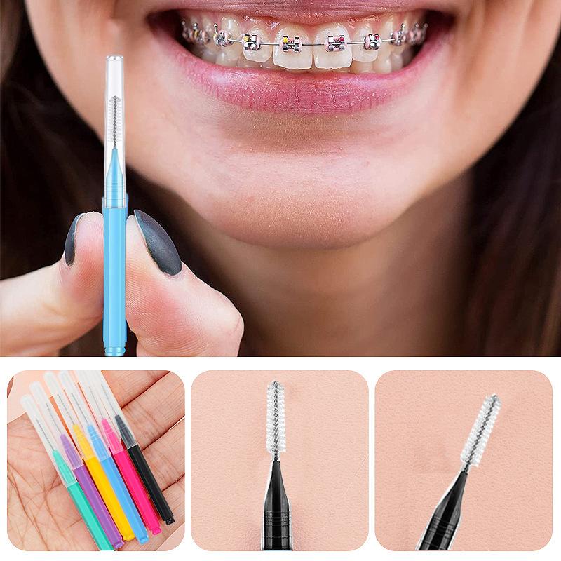 10 Piece Interdental Brushes for Oral Hygiene Plus Mascara Brushes for Makeup Perfect for Travel and Home Dual Usage