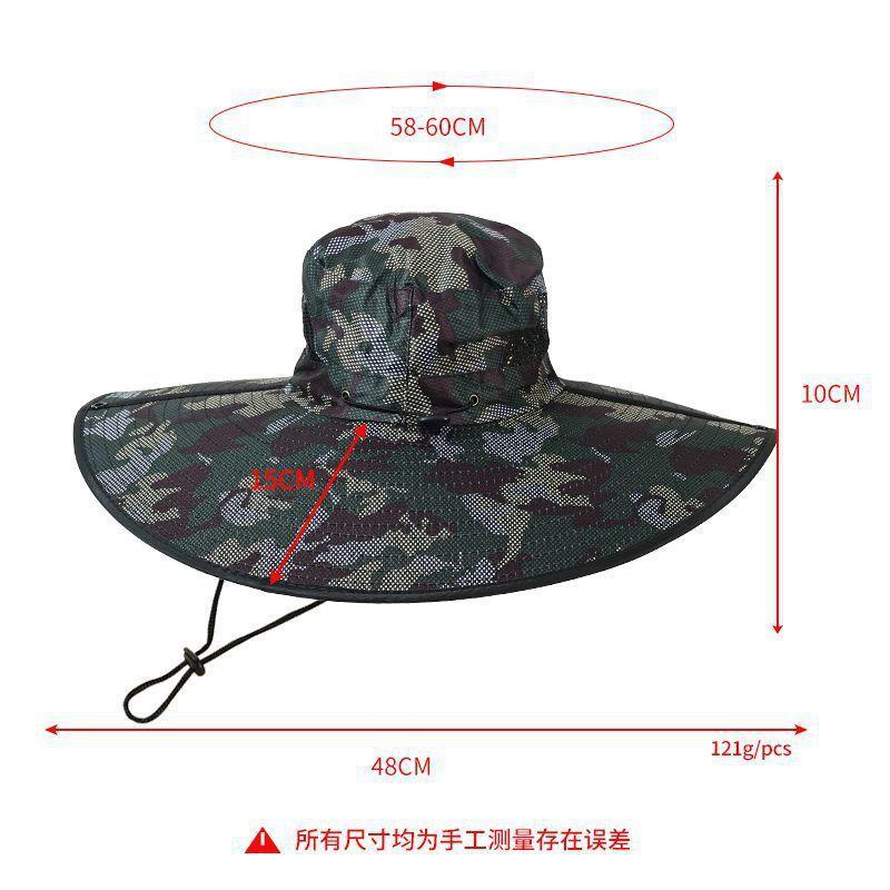 Men's Extra Wide Brim Sun Hat for Summer, Outdoor Hiking Fishing Cap with Large Brim, UV Protection Bucket Hat