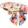 Unique Summer Spring Flower Dog Cat Collar Set with Bow Tie Personal Custom Puppy Necklace XS-XL