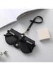 Retro Elegant Portable Glasses Pouch, PU Leather Sunglasses Storage Clip Bag, Durable Protective Con