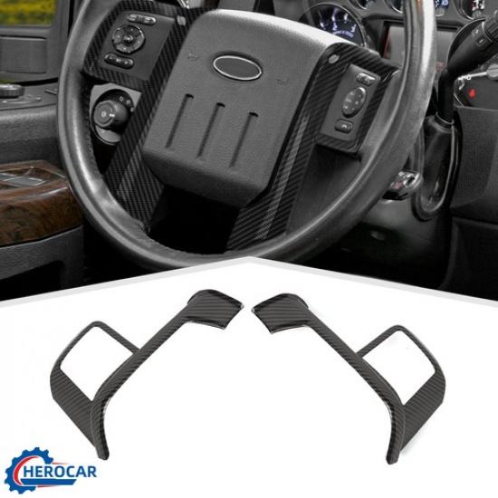 2X Car Steering Wheel Frame Decor Cover Trim Kit for Ford F250 F350 F450 2011-16