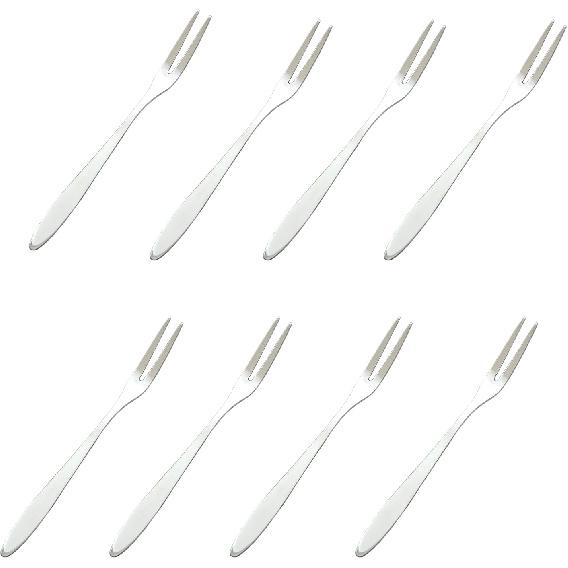 8 Pieces Pickle Forks, 5 Inches Handle Olive Fork, Stainless Steel Cocktail Forks, Pickle Grabber, Pickle Picker, 2 Prong Dessert Forks, Fruit Fork