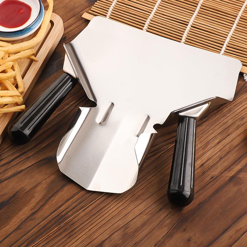Stainless Steel Single-Handle French Fry Shovel - Ideal for Burger Shops