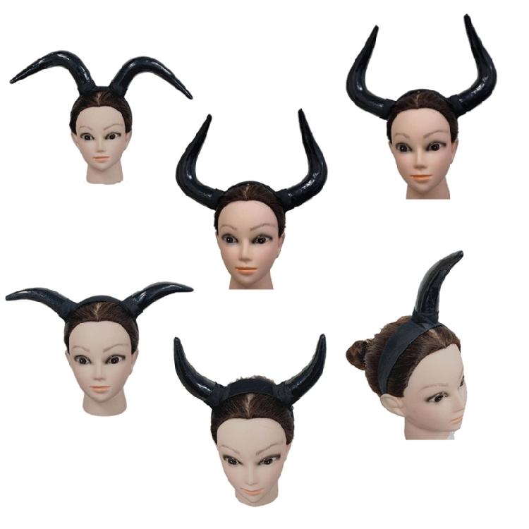 Gothic Horn Hair Hoop Ox Horn Headband Photo Props Halloween Party Headwear