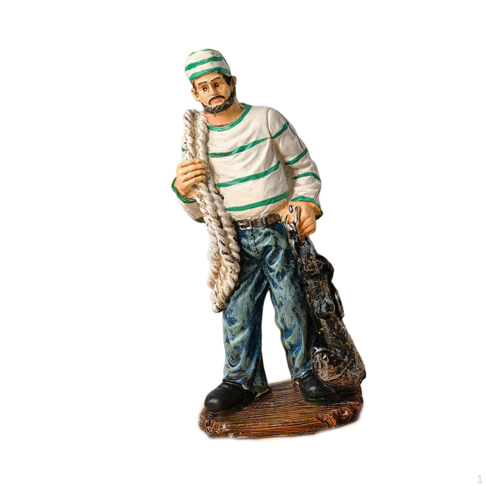

Figure of A Fisherman, Table Ornament, Statue for Shelf, Living Room Style C