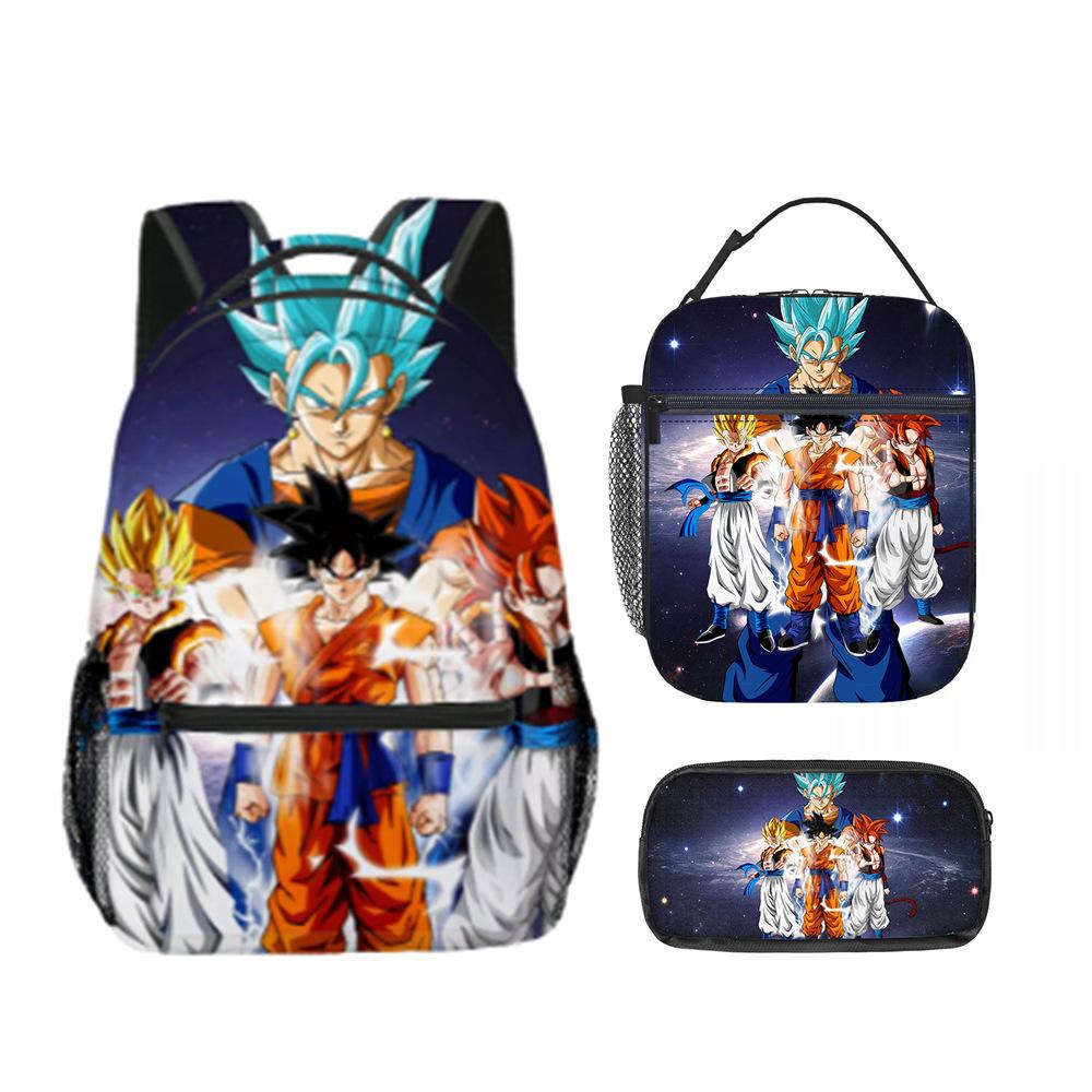 Dragon Ball Dragonbal Three-Piece Set, Primary And Secondary School School Bag, Children'S Backpack, Lunch Bag, Pen