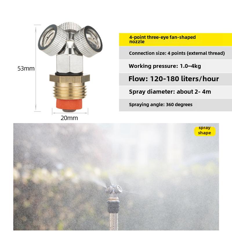 Fine Mist High-Pressure Copper Nozzle for Dust Control and Cooling In Construction and Agriculture