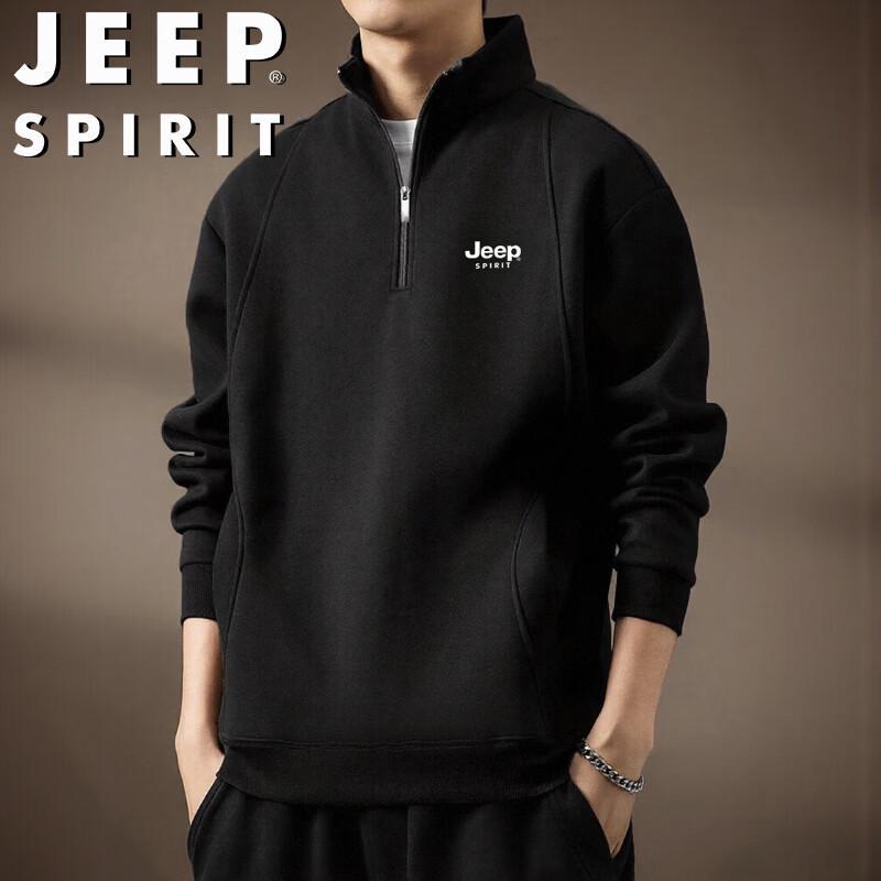 JEEP SPIRIT Men's Stand Collar Sweatshirt