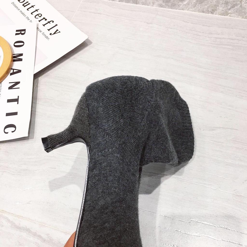 Kozaki na wysokim obcasie ze spódnicami, botki, elastyczne botki z jedwabiu, cienkie obcasy, wąskie szpiczaste botki, jesienne i zimowe buty na wysokim obcasie.