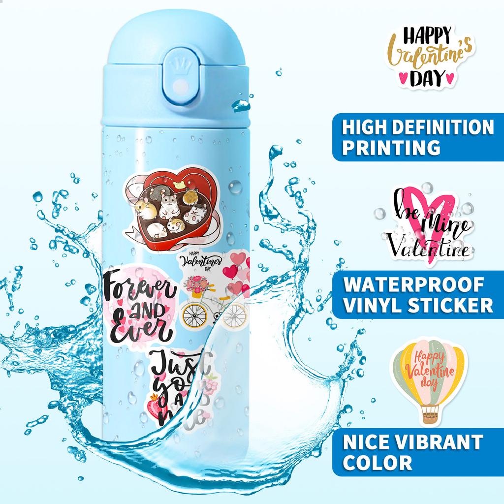 50 PCS Valentine Romantic Stickers - Cute Love Decals for Suitcase, Notebook, DIY Crafts