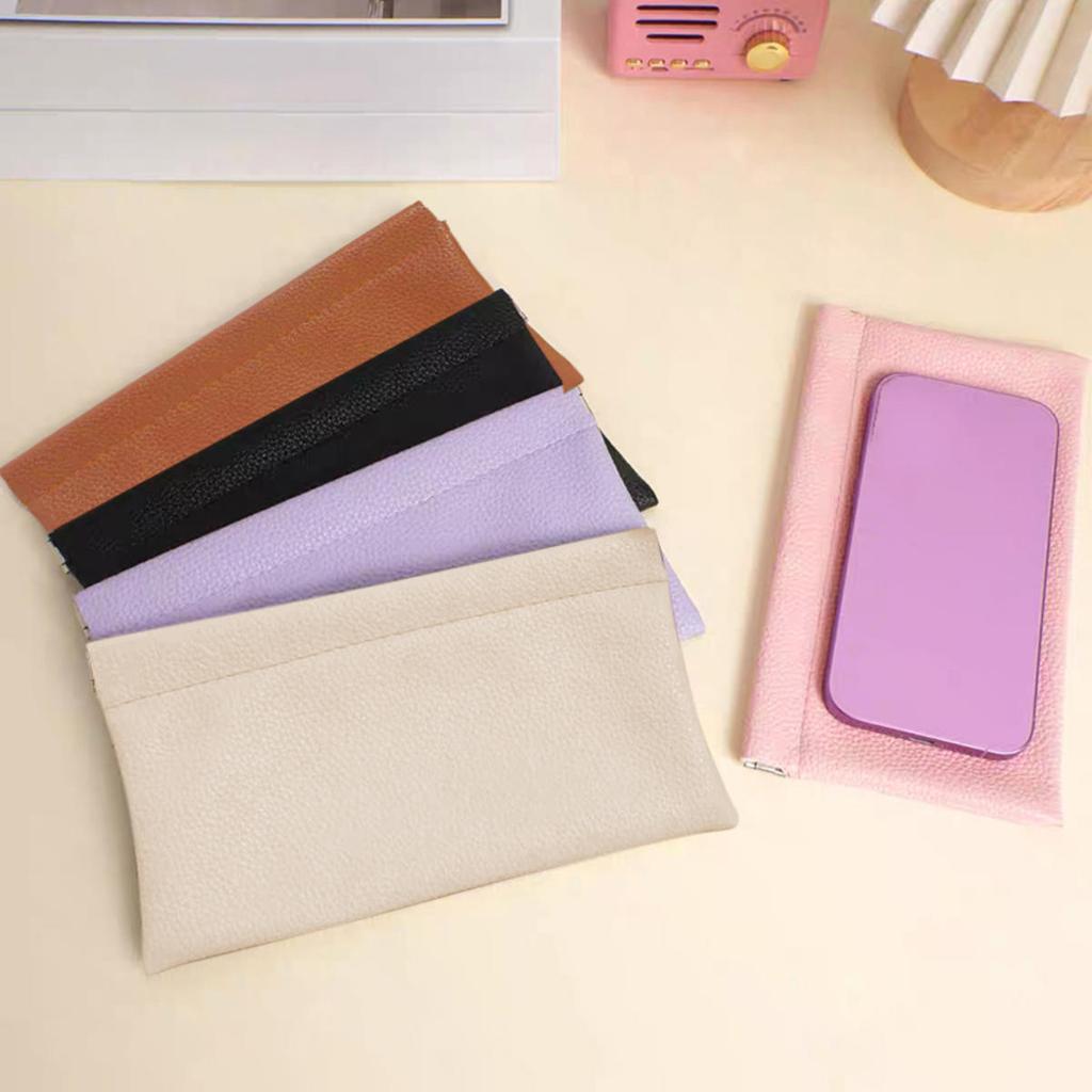 Portable PU Leather Wallet Automatic Closed Ultra-thin Coin Purse Large Capacity Phone Bag For Women Lady Girl Gift