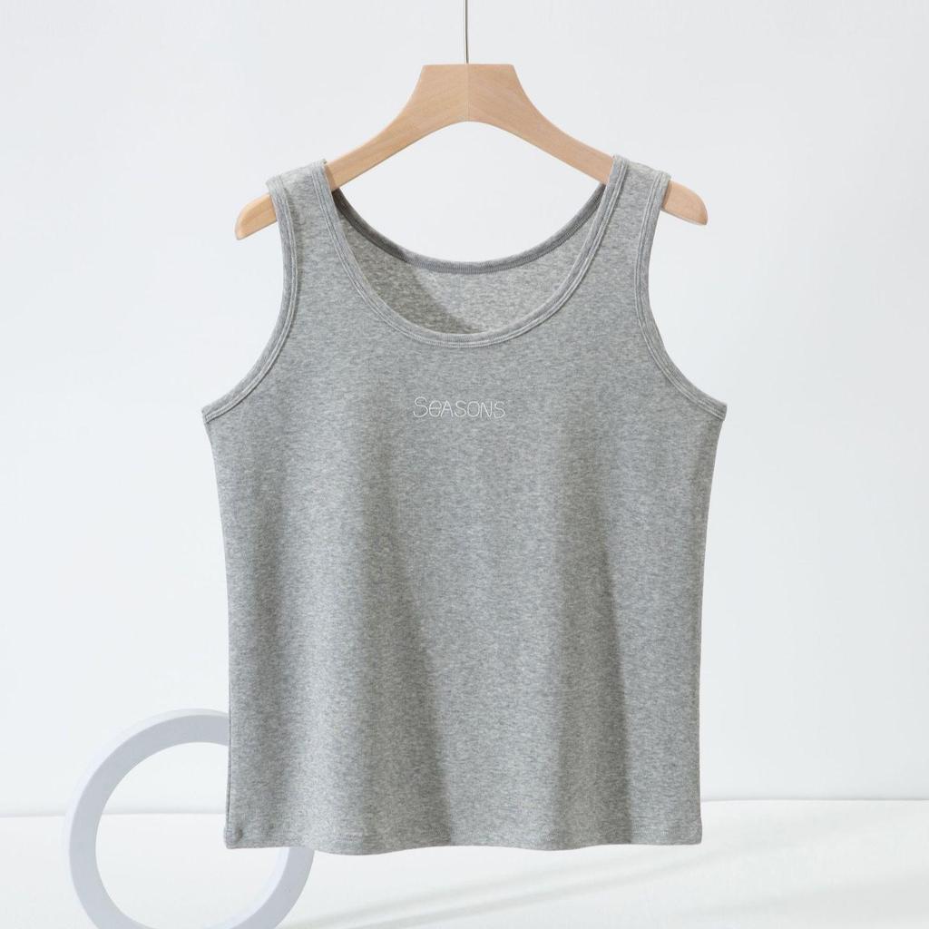 Plus Size Women's Korean Style Cotton Camisole Tank Top - Sleeveless Solid Color for Spring/Summer