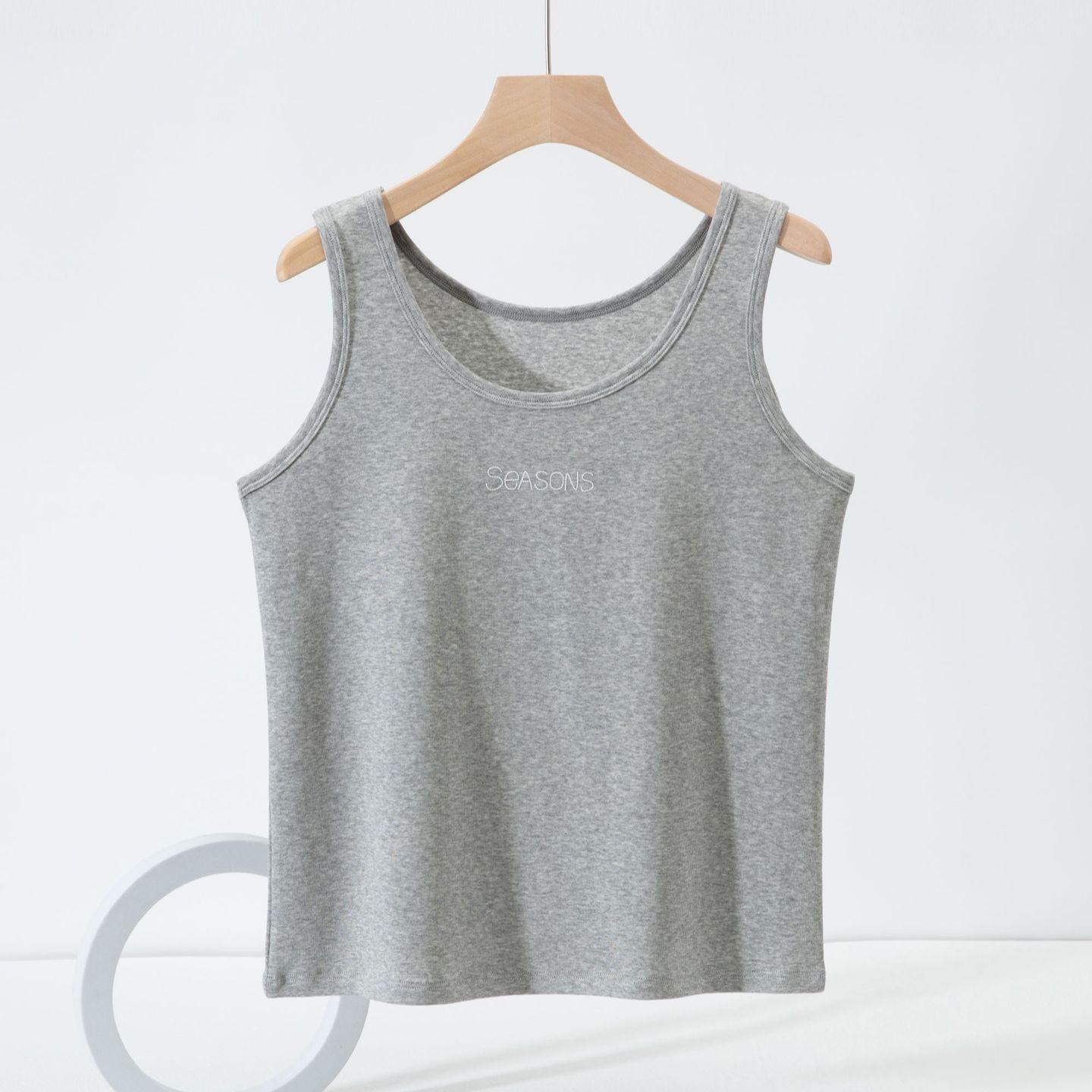 

Plus Size Women s Korean Style Cotton Camisole Tank Top - Sleeveless Solid Color for Spring/Summer One Size