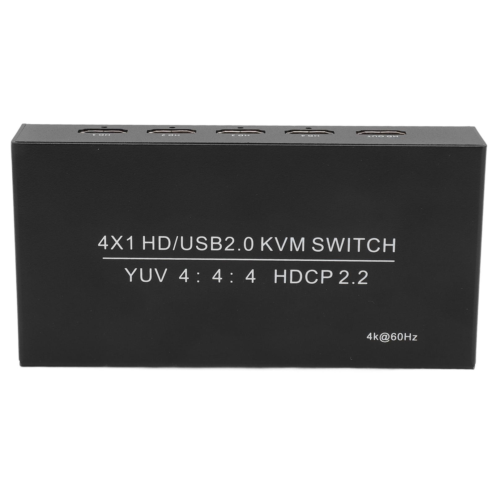 

HD Мультимедийный Интерфейс KVM Профессиональный 4 Портовый 4K 60 Гц USB 2.0 HD Мультимедийный Интерфейс