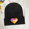 Logotipo do aplicativo Likee Likee Heart Rainbow Graffiti Gorro de malha Gorros Chapéu de inverno Quente Moda Boné Unissex Feminino