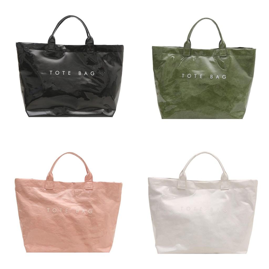 Letter Tote Bag Pvc Bag For Women Large Capacity Casual Daypack For School And Work