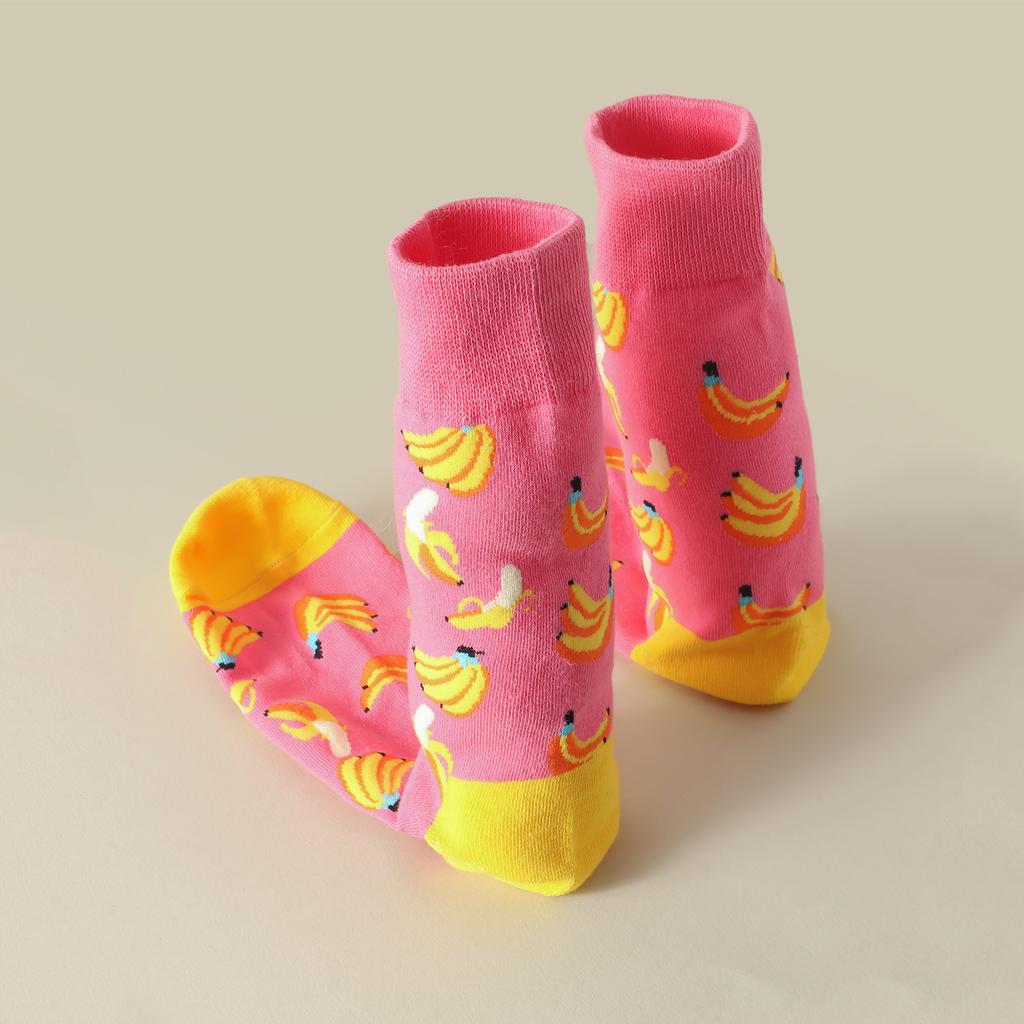 2 Paar/Packung Damen Herren Socken Bananenfruchtmuster Cartoon Lustige Crew Baumwollsocken Paar,Damen Herren Strümpfe & Strumpfwaren