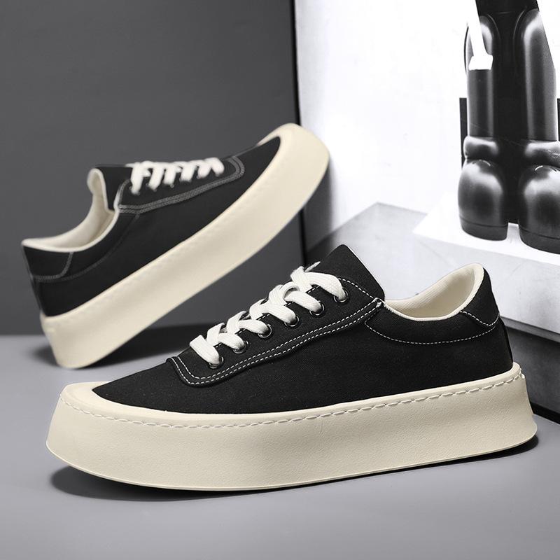 

Summer men s shoes 2025 new platform fashion casual shoes versatile canvas shoes non-slip wear-resistant breathable men s board shoes 44