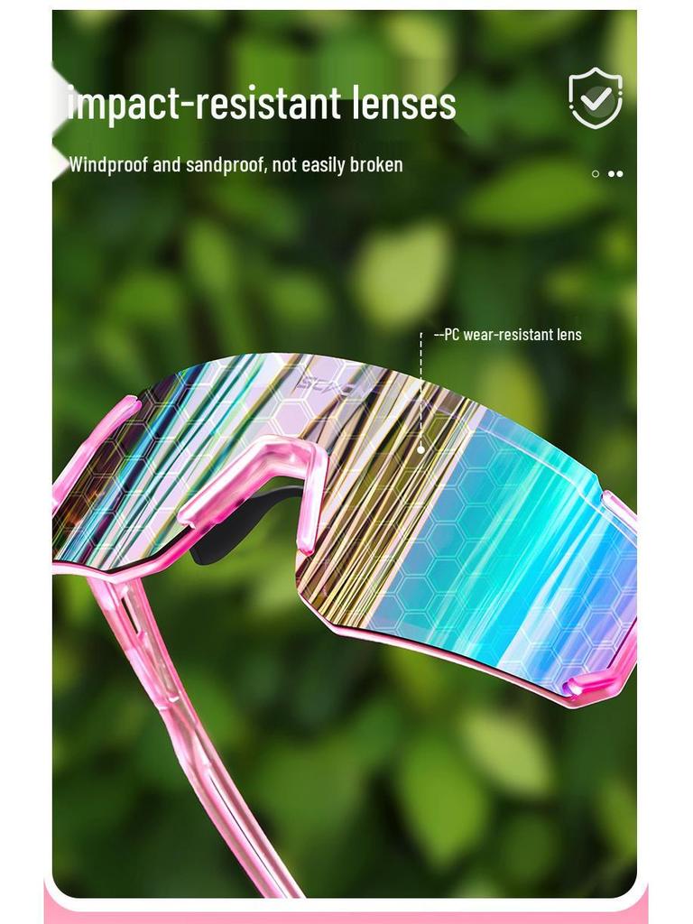 SCVCN Unisex Outdoor Cycling Sunglasses: Windproof & Sandproof One-Piece, Sporty Design