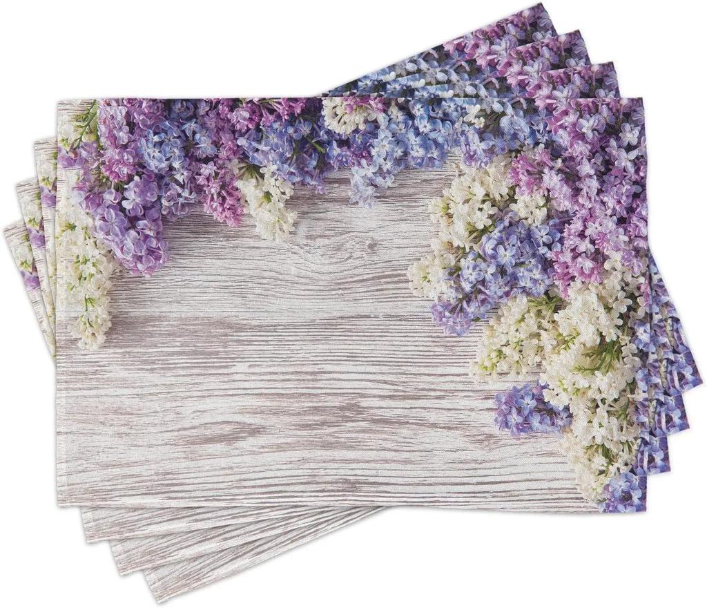 30x45CM Vintage Rose Place Mats Red Floral Dinning Room Afternoon Tea Washable Fabric Placemats for Dining Table