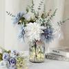 Faux Flowers In Vase, Artificial Flowers In Vase, Table Centerpieces for Dining Room, Silk Dusty Blue Rose Flower Center