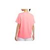 Nike Solid Color Logo Embroidered Round Neck Breathable Short Sleeve T-Shirt Women Tops Pink DH4256-631