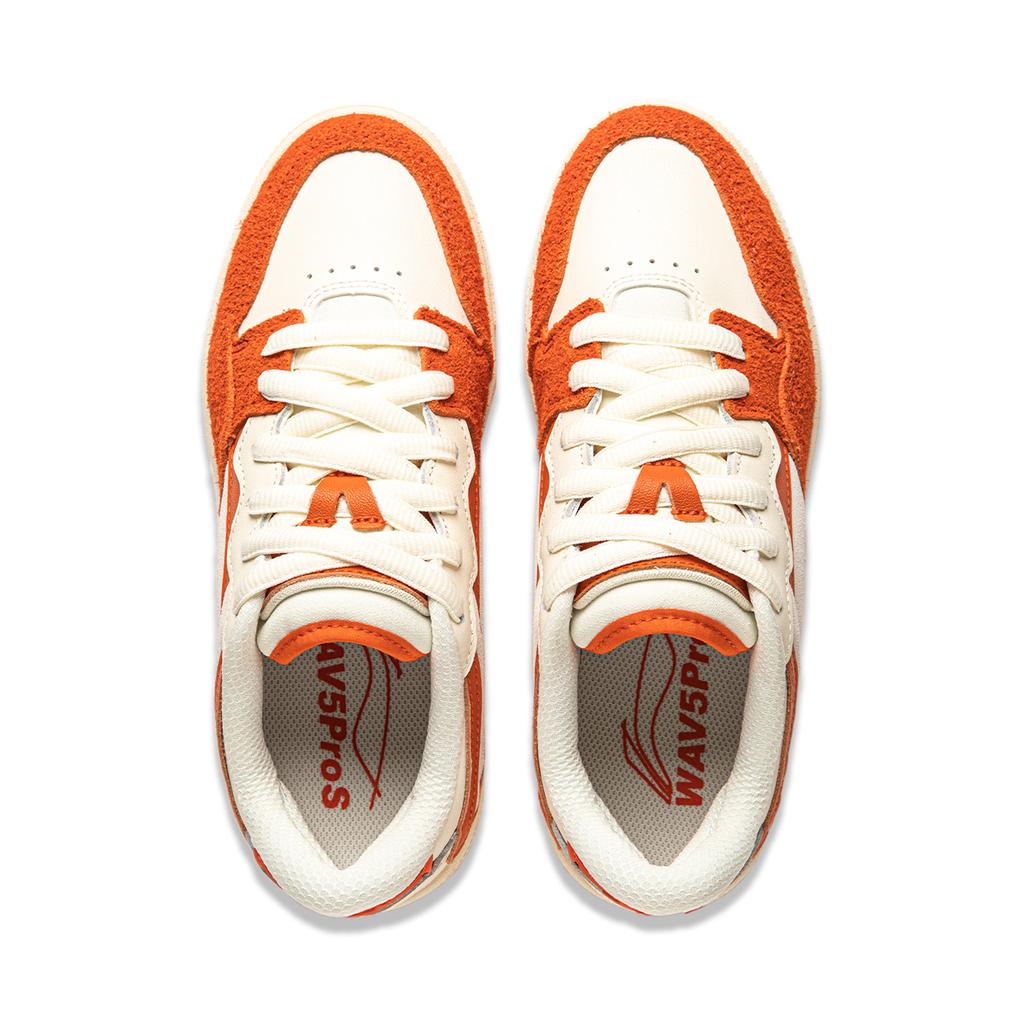 Новые износостойкие низкие кеды для скейтборда LiNing Wave Pro S, женские, бежевые, белые, оранжевые AEPU018-5