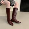 Winter New Brand Women Long Boots Fashion Round Toe Slip On Ladies Knee-high Boots Soft Heel Knight's Boots Shoe