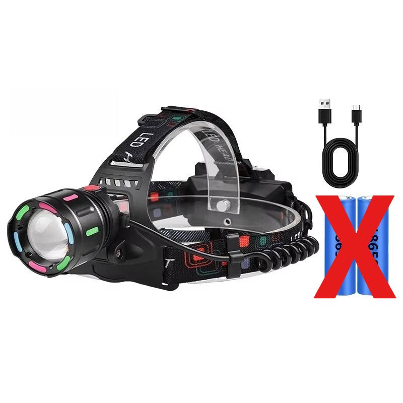 High-Power LED Headlight USB Charging Zoom Head Flashlight Waterproof Lantern Outdoor Camping Fishing Waterproof