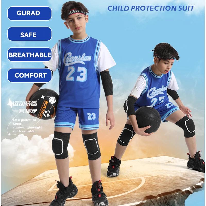 Anti Collision Knee Pads Thickened Sponge Elastic Volleyball Basketball Knee Protector Children Breathable Tennis Knee Covers