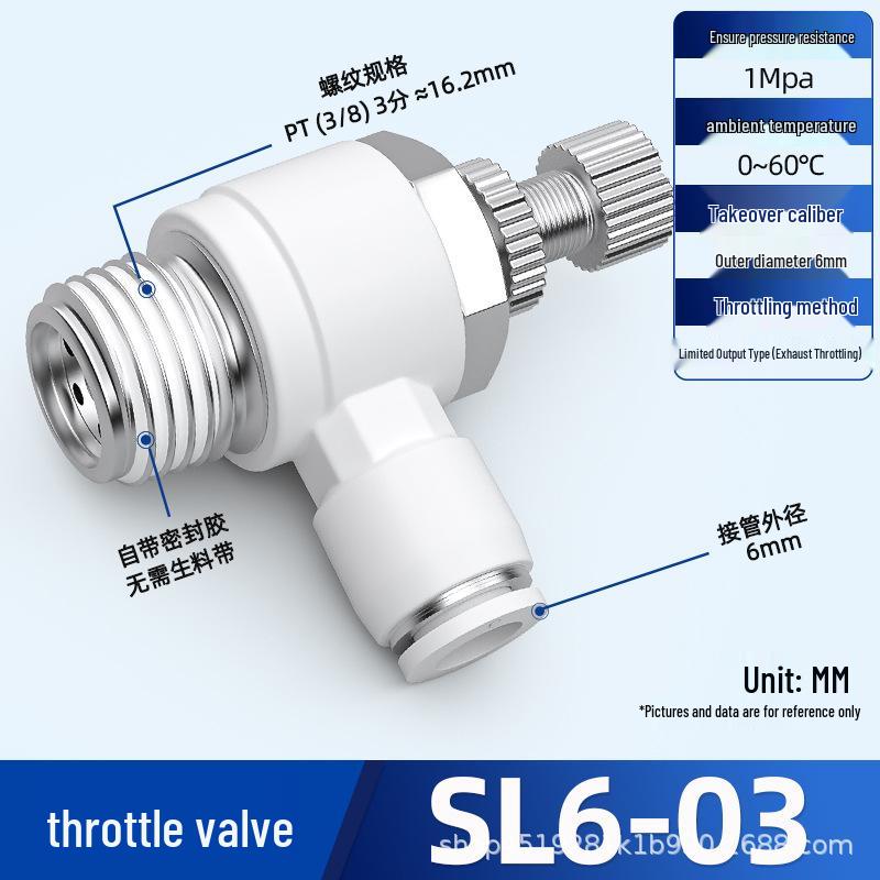 Zhuoji Adjustable Speed Control Throttle Valve SL 6 8 01 02 M5
