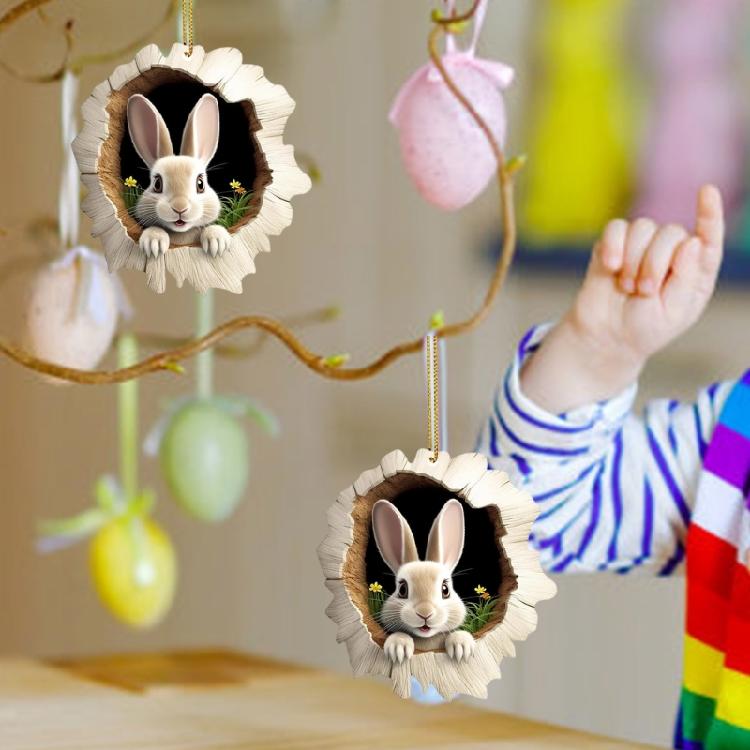 Practical Colorful Easters Rabbit Ornament Tree Hanging Pendant Suitable for Decorating Living Room Classrooms and Window