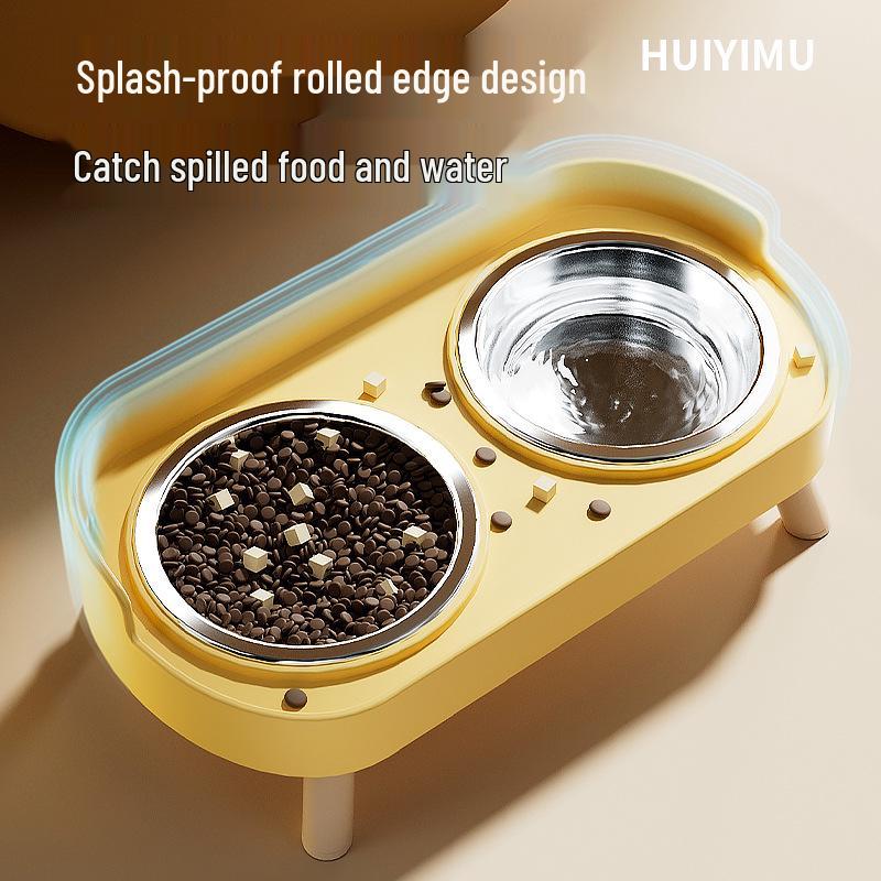 Stainless Steel Anti-Tip Dog Bowl: Food & Water Basin for Small Dogs