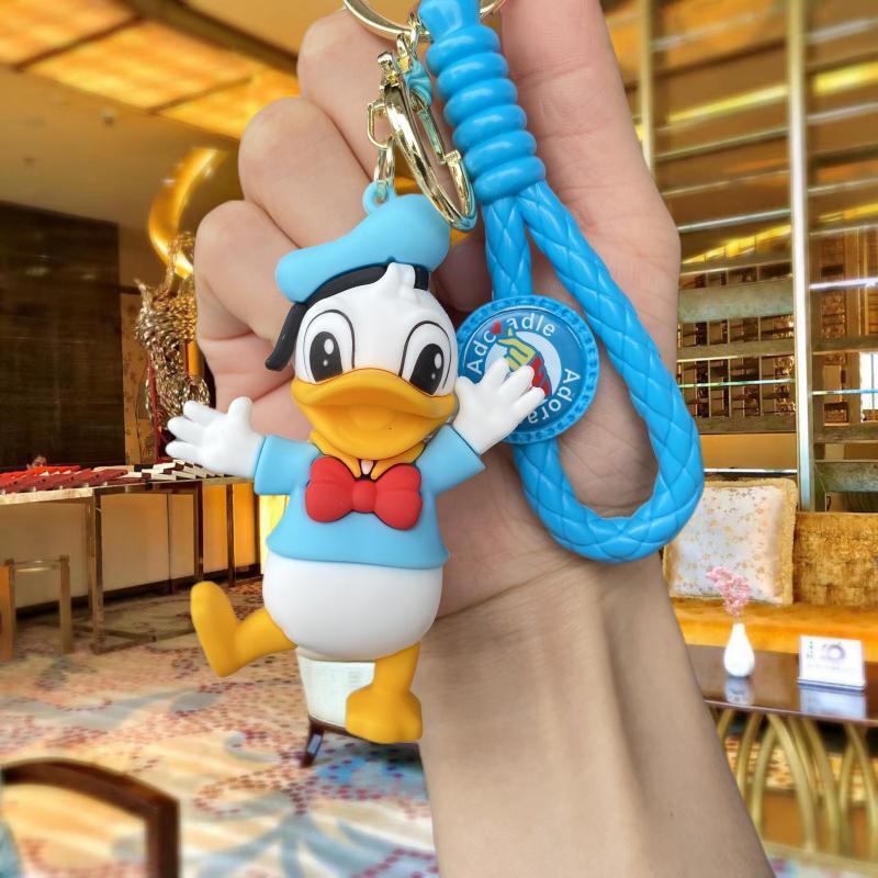 Cute Mickey Minnie Keychain Cartoon Anime Figure Keyring Student Bag Car Key Chain Pendant Gifts