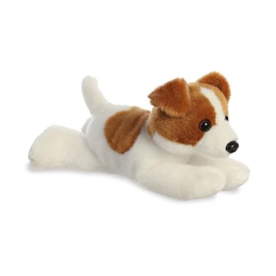 Aurora Adorable Mini Flopsy Jackie Russell Plush - Playful and Easy - Timeless Companion - Brown 8-Inch