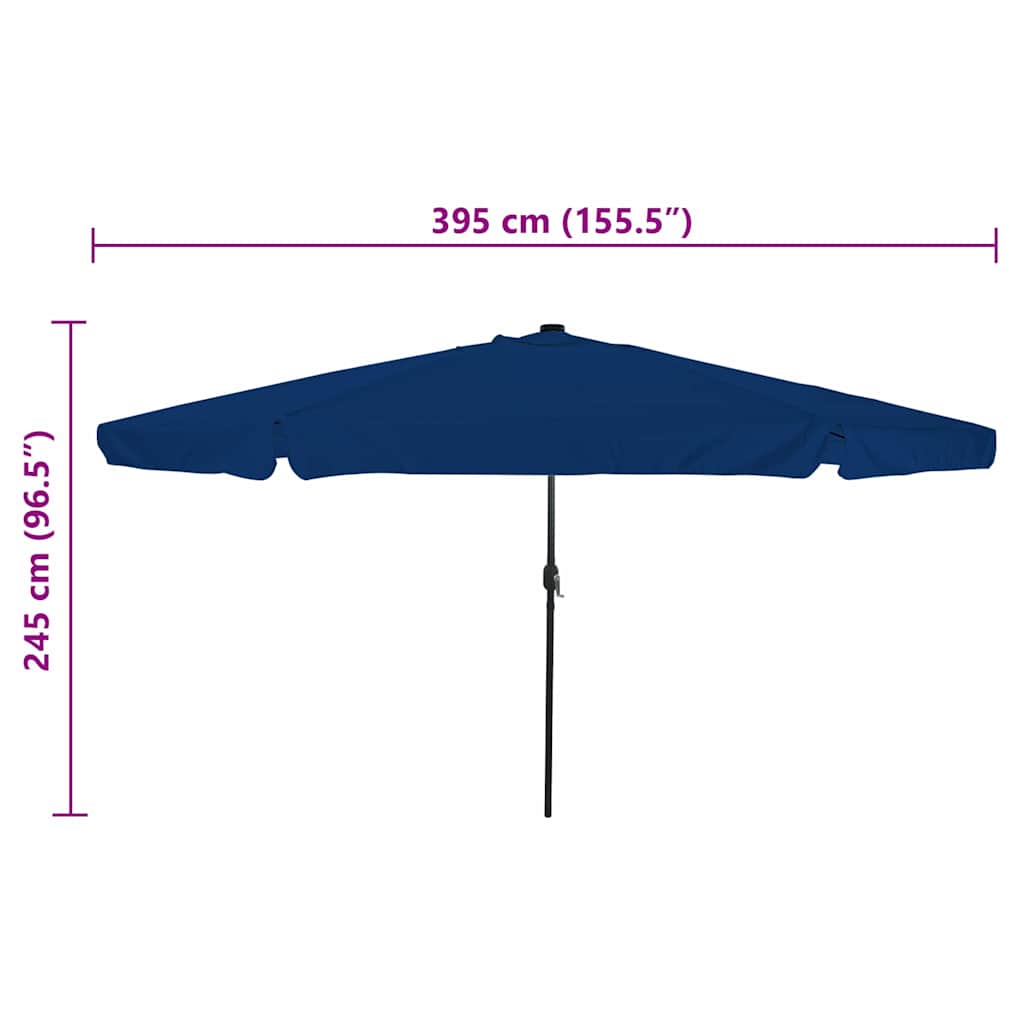 Garden Sun Umbrella Azure Blue 395 X 395 X 245 Cm Polyester