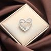 1PC Fake Pearl Couple Elegant and Precise Brooch Heart Brooch Heart-Connected  Jewelry