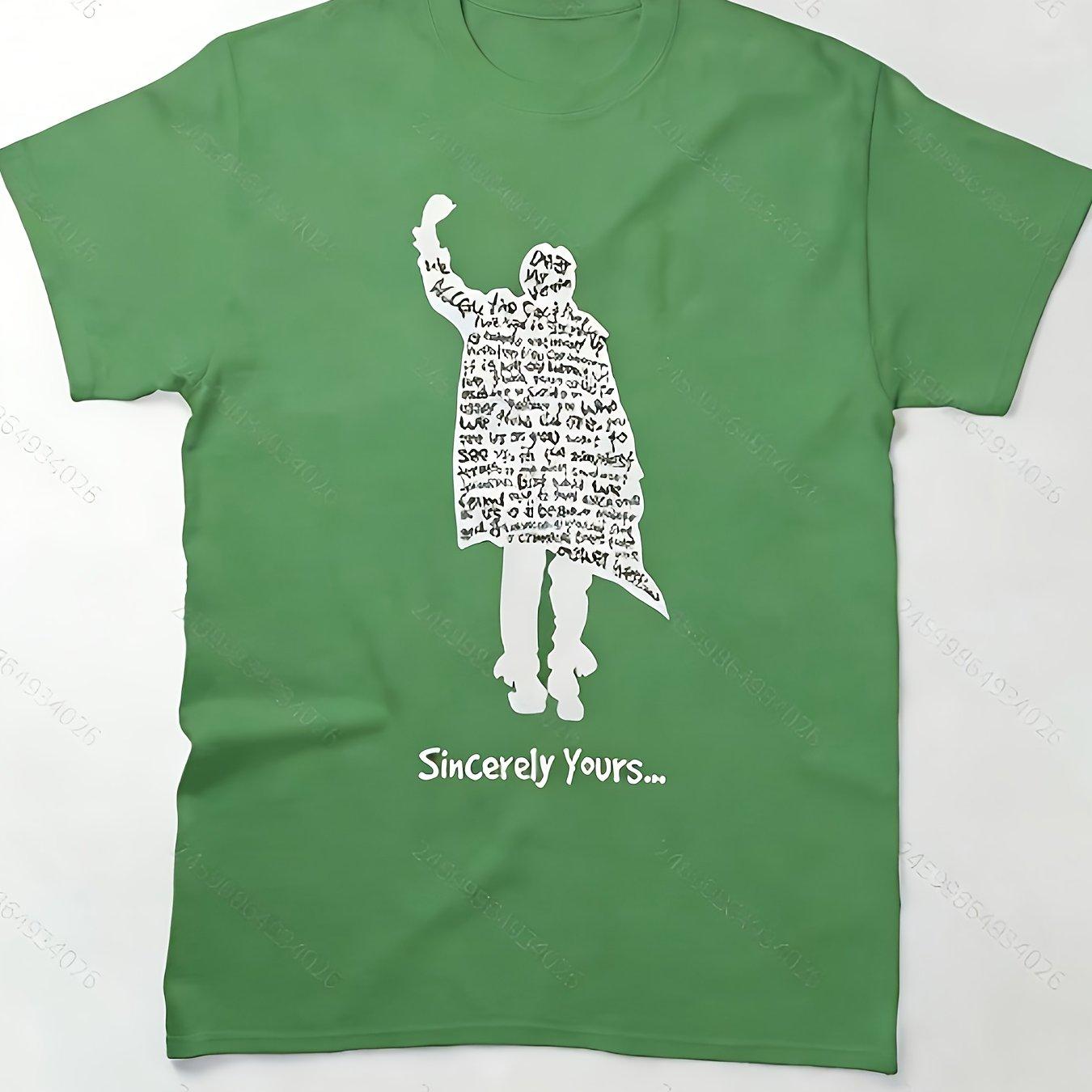 

Breakfast Club Mens Classic TShirt with Sincerely Yours Formal Pattern Casual Everyday Casual Retro Top oversized t shirt 4XL