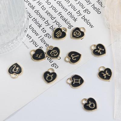 10/12 szt. 12*14mm 12 Konstelacji Serce Miłości Kropelki Oleju Stop Akcesoria Do Wyrobu Komponentów Biżuterii DIY Naszyjnik Bransoletka Kolczyki
