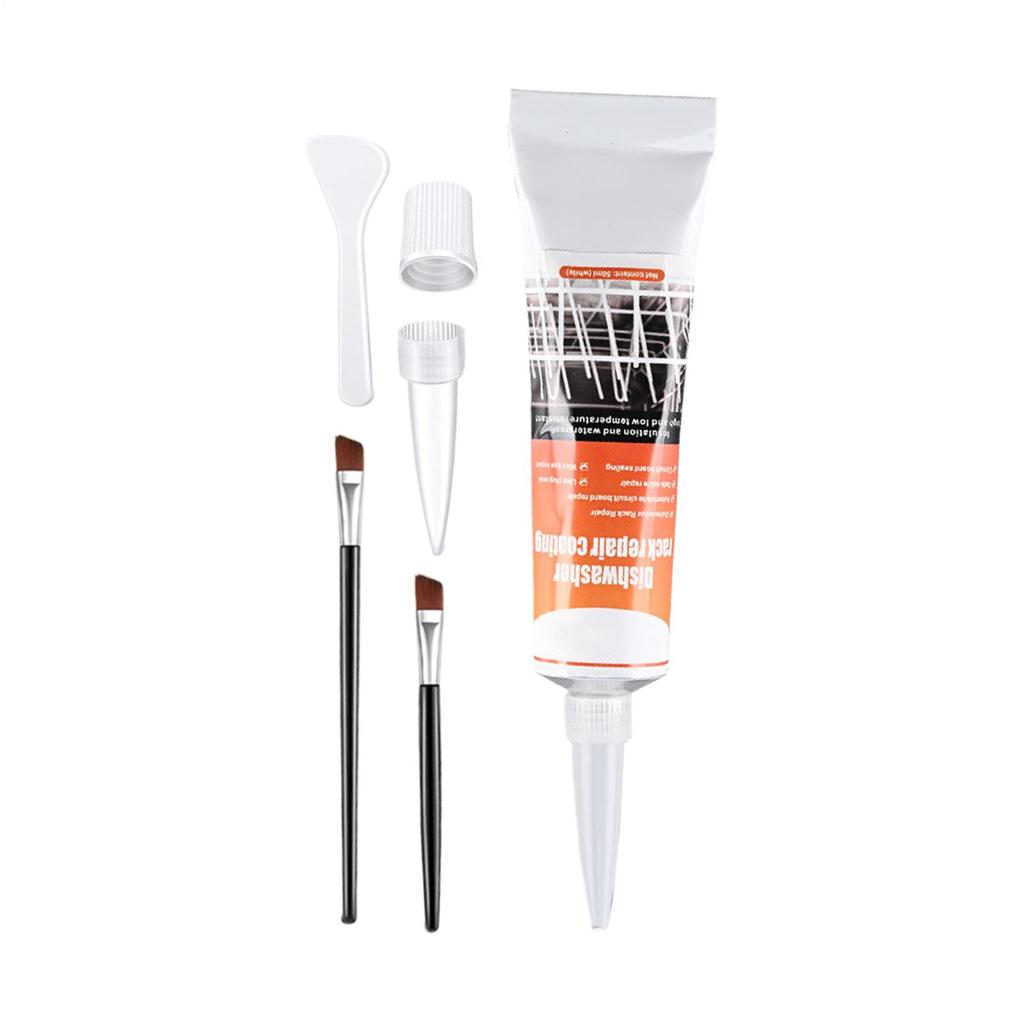 50ml Coating Long-Lasting Adhesive Dishwasher Basket Repair Kit With 2 Brushes Dishwasher Rack Repair Adhesive For Kitchen Home