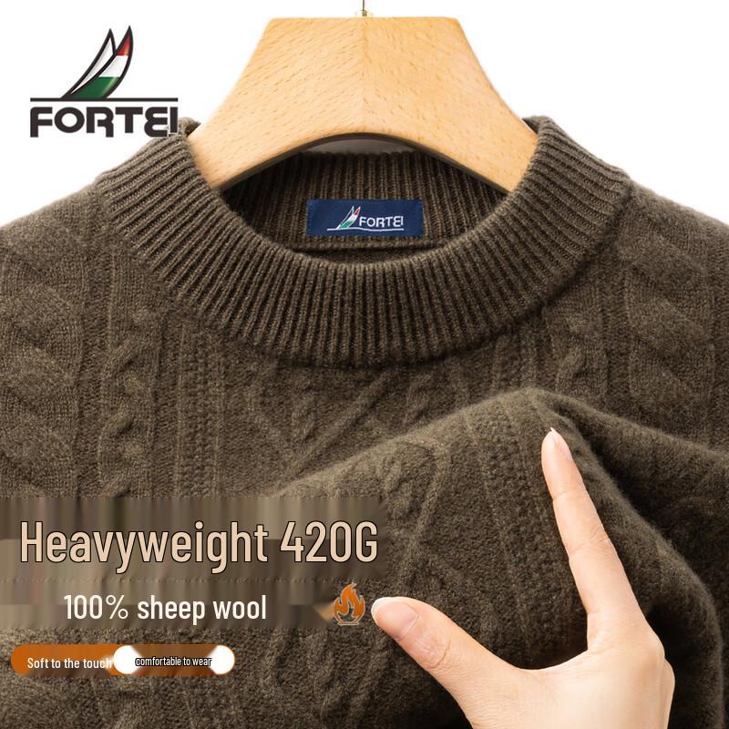 

Men s 100% Merino Wool Heavyweight Round Neck Sweater XL 52