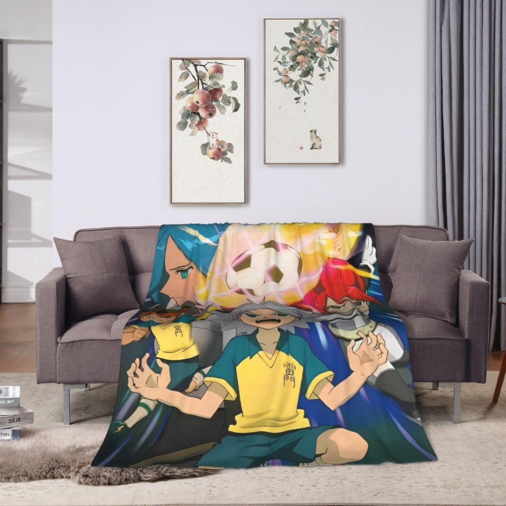 Inazuma Eleven Anime Blankets Flannel Spring/Autumn Breathable Lightweight Thin Throw Blankets for Sofa Travel Rug Piece