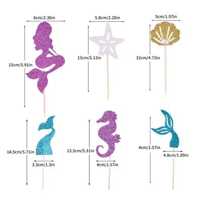 Fish Themed Cake Decorations 4/6 Assorted Pattern User Friendly Paper Craft For Dessert Table Styling Party Supplies