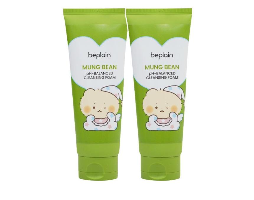 beplain Mung Bean pH-Balanced Cleansing Foam Double Set (160 ml × 2)
