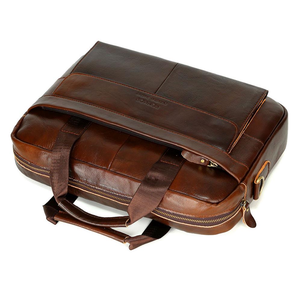 Men/'s Leather Messenger Shoulder Bags Business Work Briefcase Laptop Bag Handbag