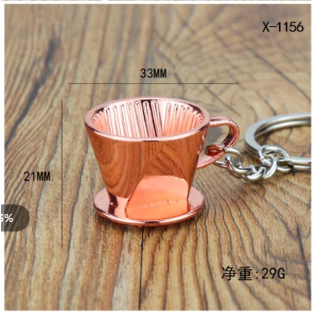 3D Mini Legierung Metall Kaffeeausrüstung Schlüsselanhänger Moka Kanne Kaffeetasse Eimer Schlüsselanhänger Café Geschenk für Kaffeeliebhaber Schlüsselanhänger Anhänger