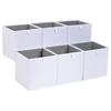 Amazon Basics Foldable Fabric Storage Cubes, White, 27x27x28cm, Set of 6