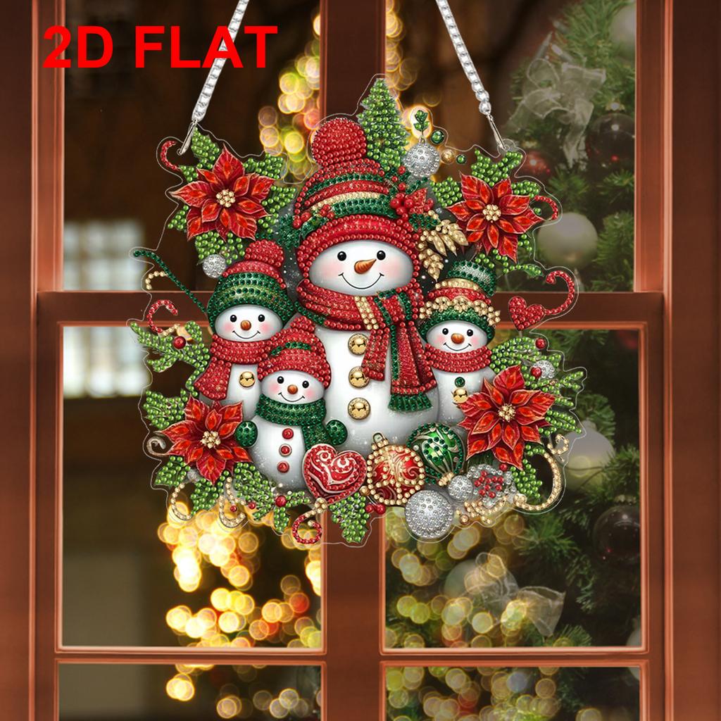 2D Flat DIY Hanging Diamond Art Kits Diamond Painting Set Diamond Art Acrylic Pendant Window Hanging Art for Home Decor
