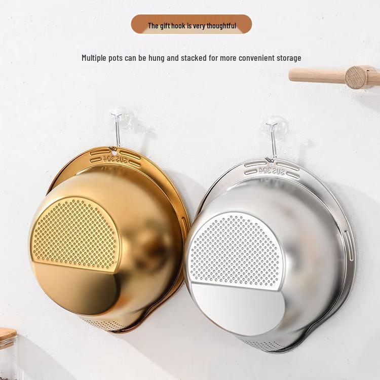 Stainless Steel Multifunctional Rice Washing Sieve and Drain Basket