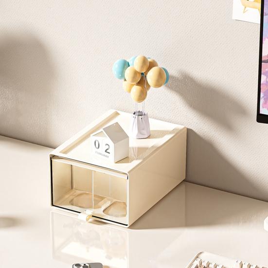 Storage Box Drawer-type Dustproof Container Stackable with Clear Display Case for